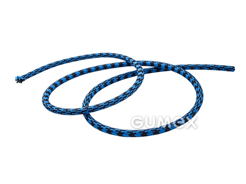 Gummiseile für Skilifte, 8mm, Gummigewebe/PP-Geflecht, blau-schwarz, 